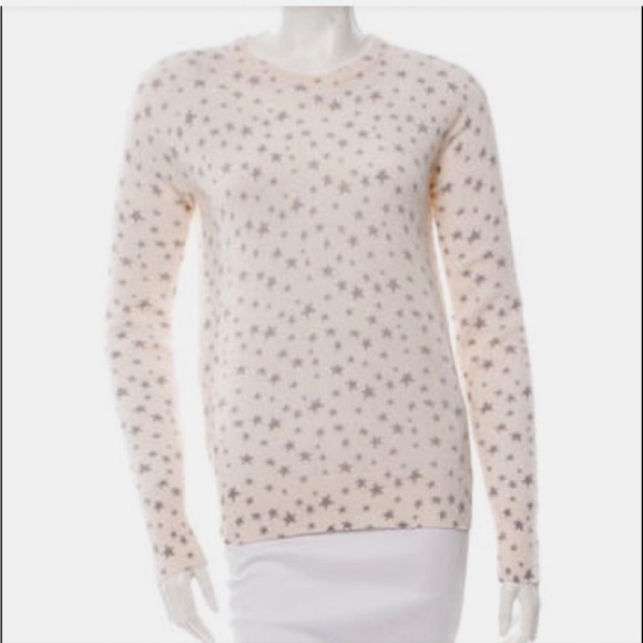 EQUIPMENT Cashmere stars sweater crew neck long sleeve medium ivory M - Picture 1 of 5